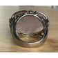 Vintage Sterling Silver Pink Faceted Rose Quartz Statement Ring Size 8.5