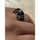 Vintage Sterling Silver Black Onyx Geometric Statement Ring Size 8