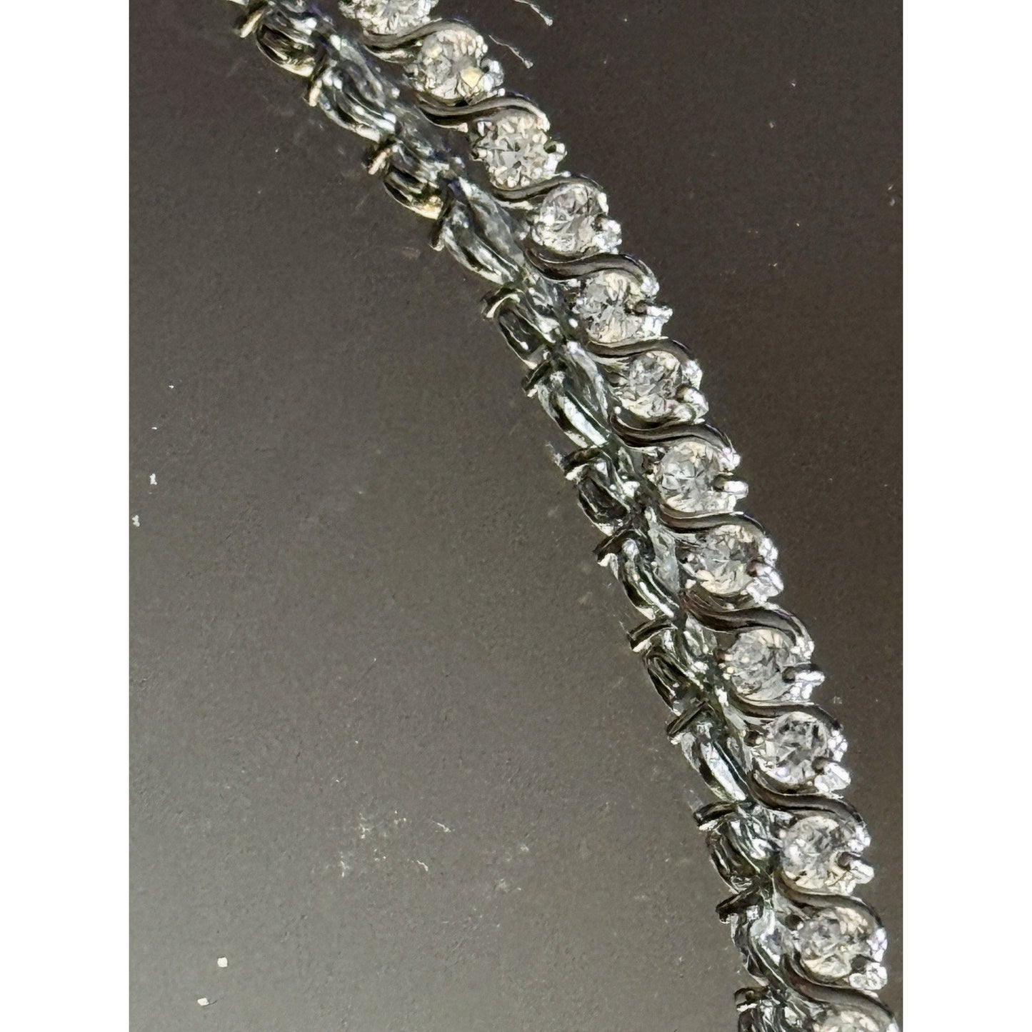 Vintage Sterling Silver CZ Tennis Bracelet 925 Signed 925 CZ 8” Bracelet