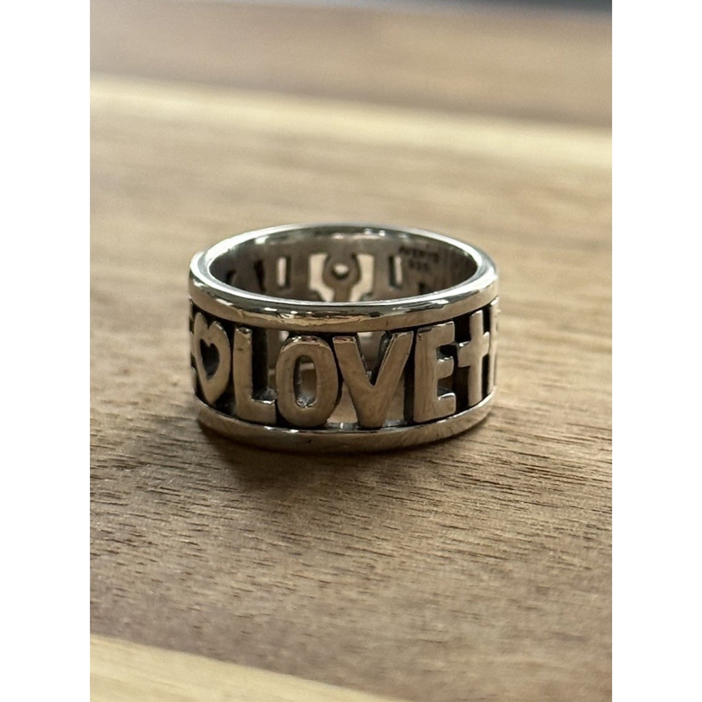James Avery Retired Sterling Silver Faith Hope Love Ring Size 6