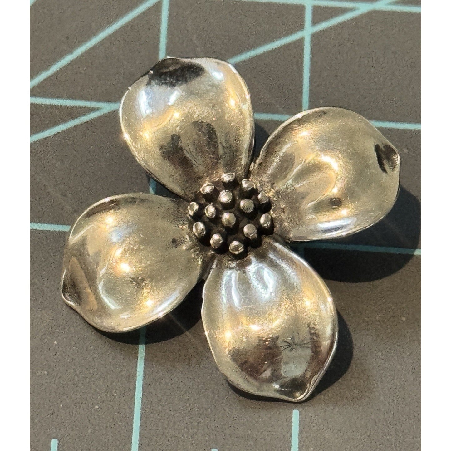 Retired James Avery Dogwood Pendant Flower Floral Sterling Silver