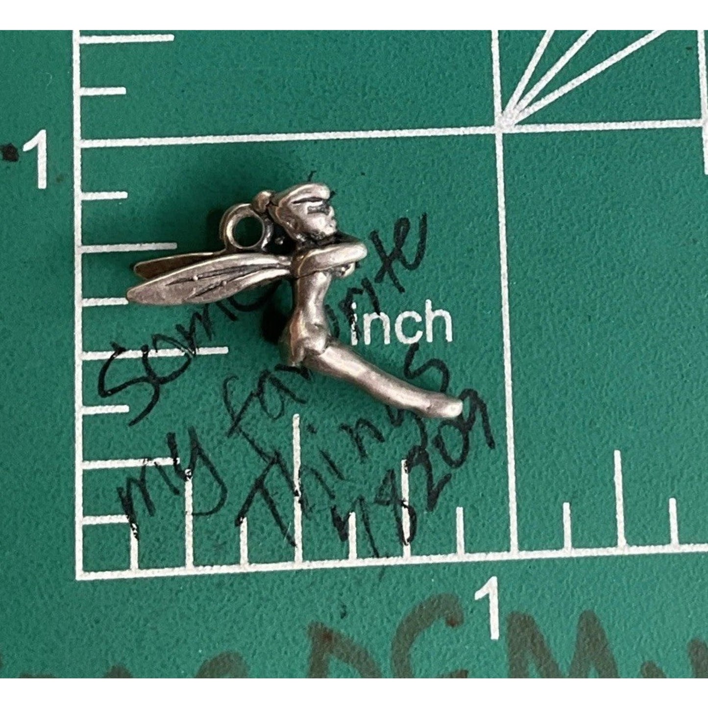 Vintage 925 Sterling Silver Seated Fairy Pixie Charm Pendant Peter Pan Theme