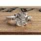 Carizza Sterling Silver Solitaire Bridal Ring Size 6.75 Large Round Engagement