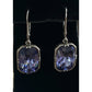Sterling Silver Amethyst Drop Earrings Cushion Cut Purple Leverback 925 3.2gr