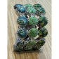 Viva Beads Green Hand Painted Statement Ring Silver Tone Wide Band Size 6.75