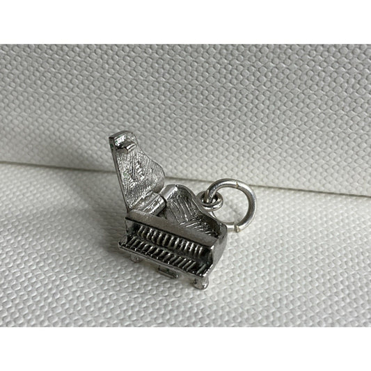 Vintage Sterling Silver Grand Piano Charm Pendant Musician Music Theme