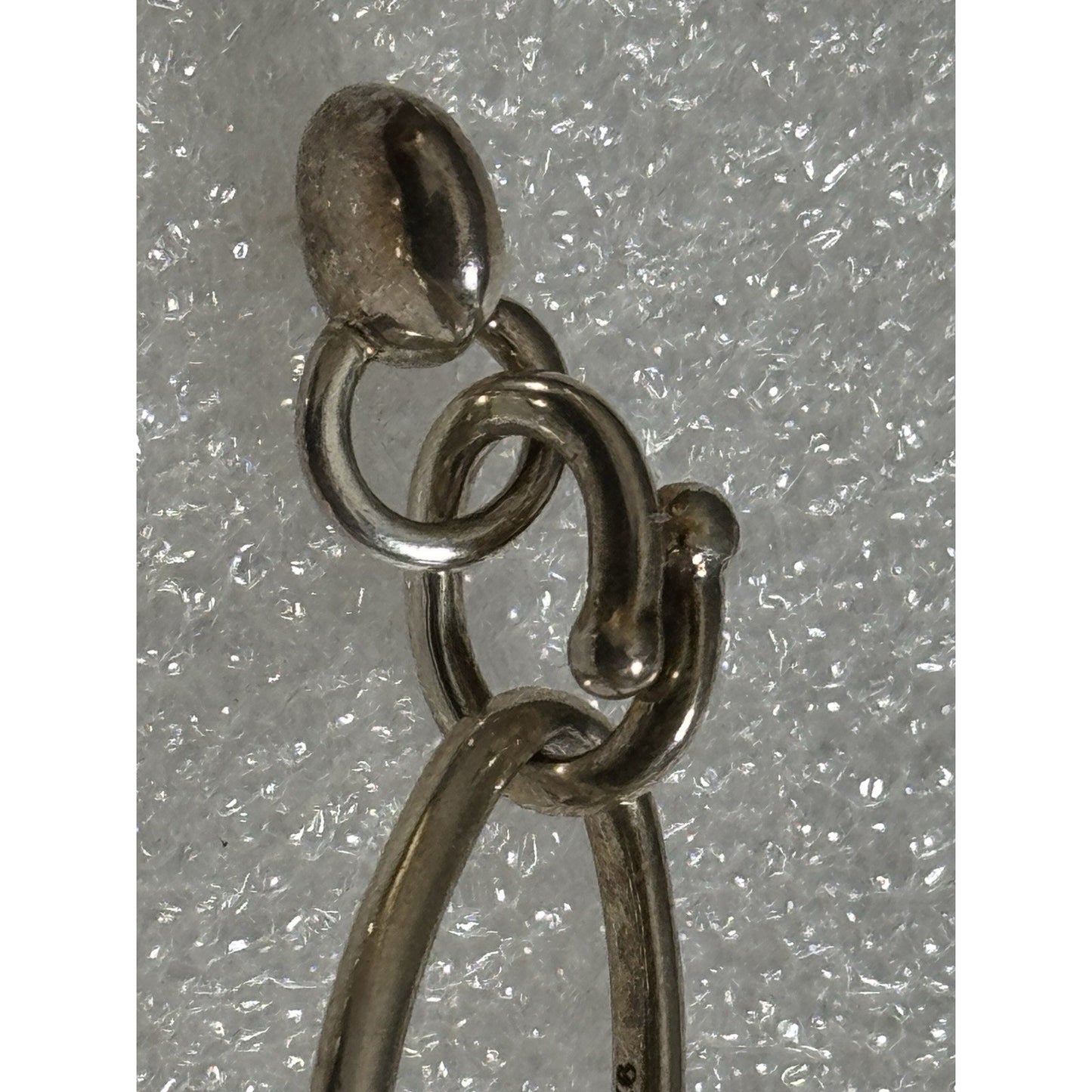 Michael Dawkins 925 Sterling Silver & 14K Gold Accent Oval Link Dangle Earrings