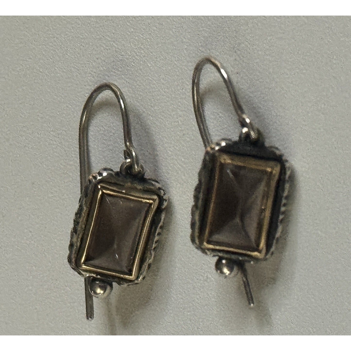 Pre owned James Avery Retired Graciela Smoky Quartz Earrings Sterling Silver And 14K gold