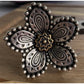 Retired James Avery Sterling Silver And Bronze Beaded Festive Flower Ring Size 5