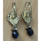 1928 Cameo Tassel Necklace Earrings Set Gold Tone Black Bead Victorian Revival