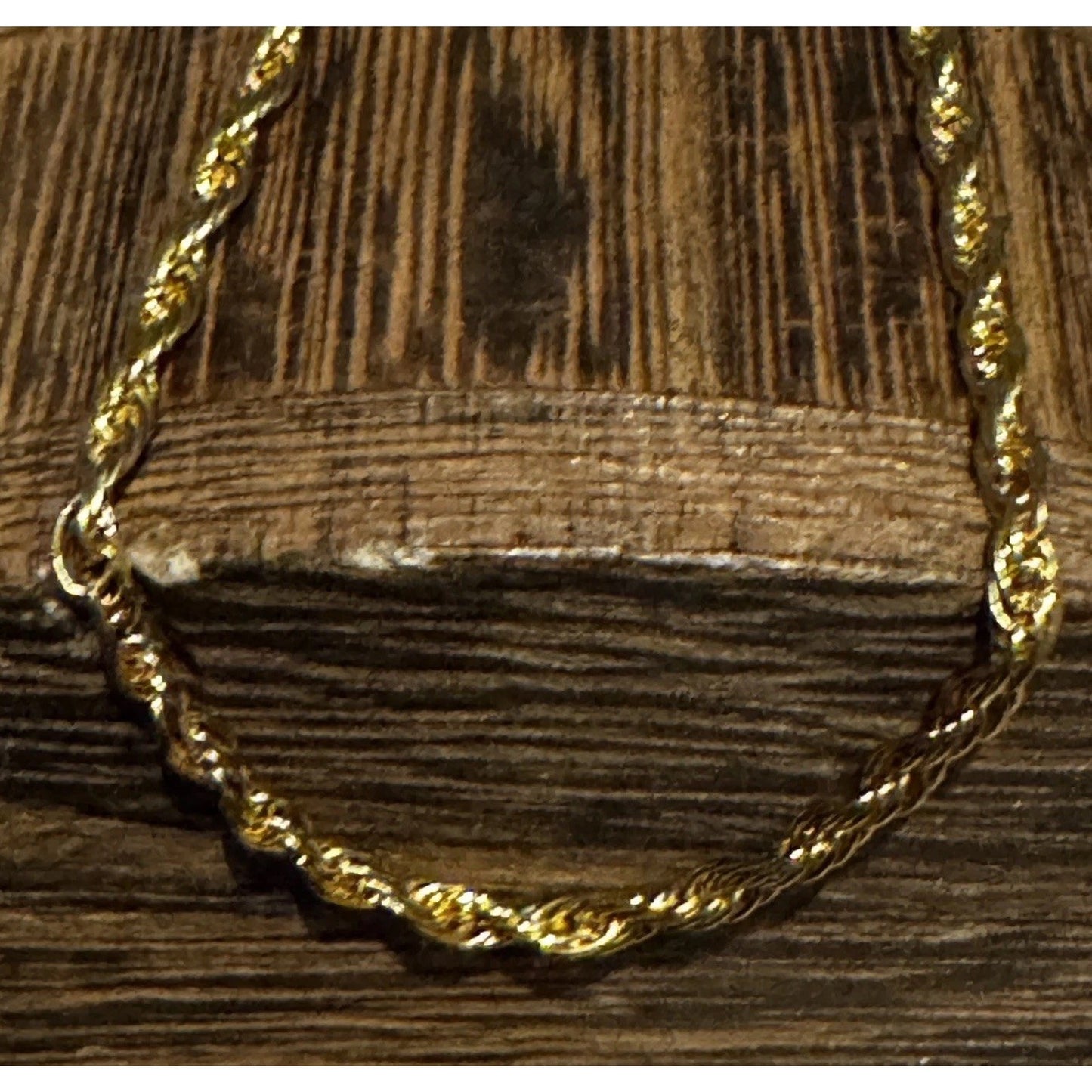 Vintage HCT Italy 925 Sterling Silver 18K Gold Plated Rope Bracelet 6.5”