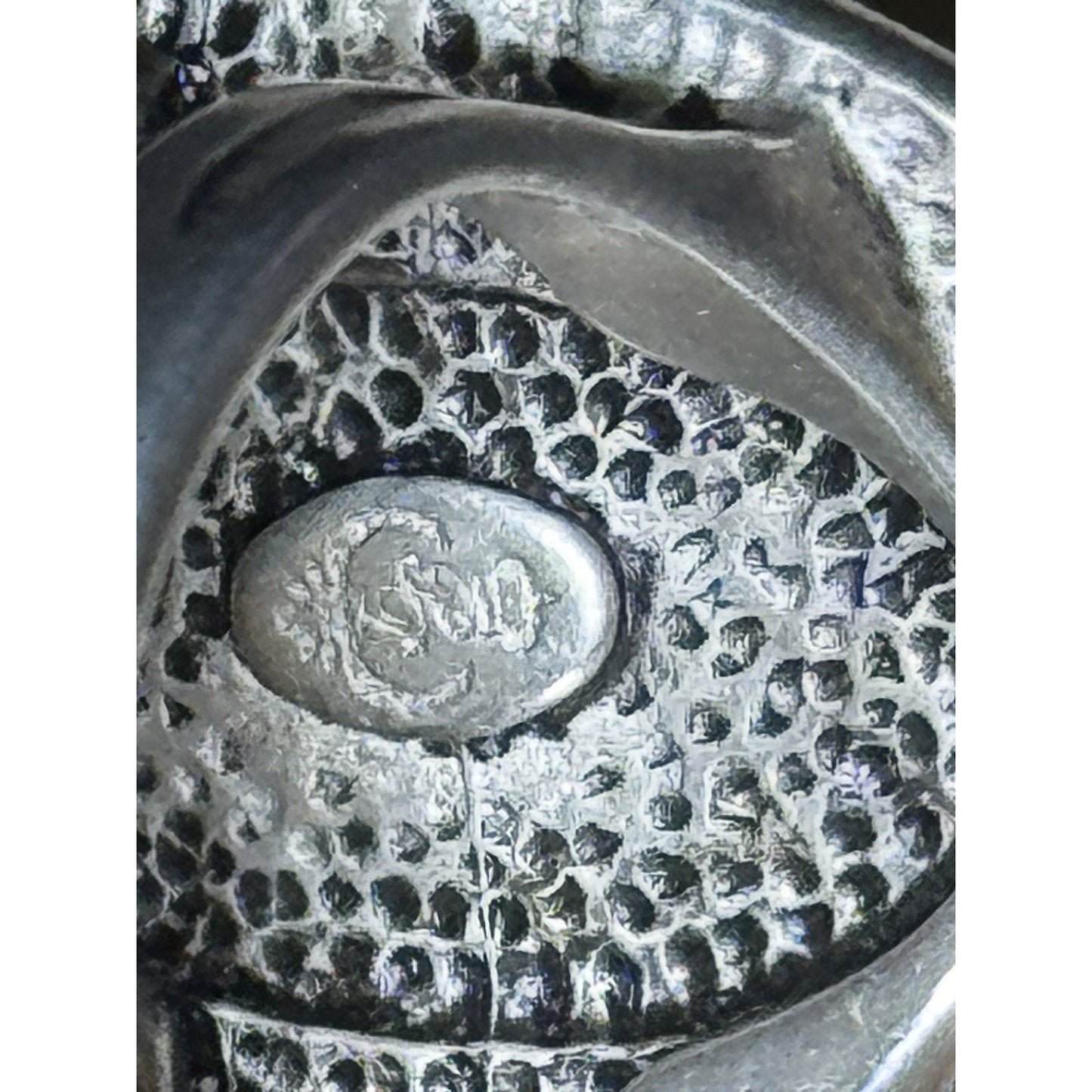 Vintage Premier Designs Hammered Oval Silver Tone Statement Ring Size 8.5 15grms