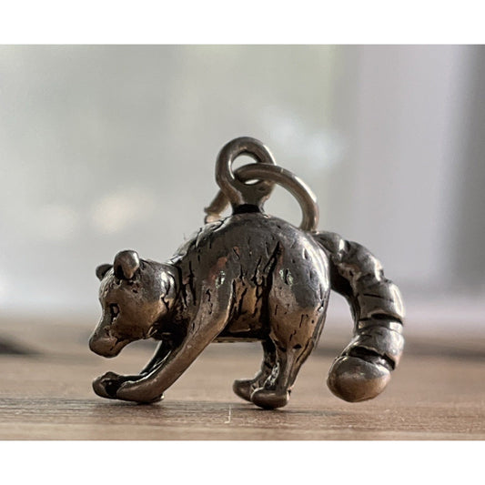 925 Sterling Silver Raccoon Charm