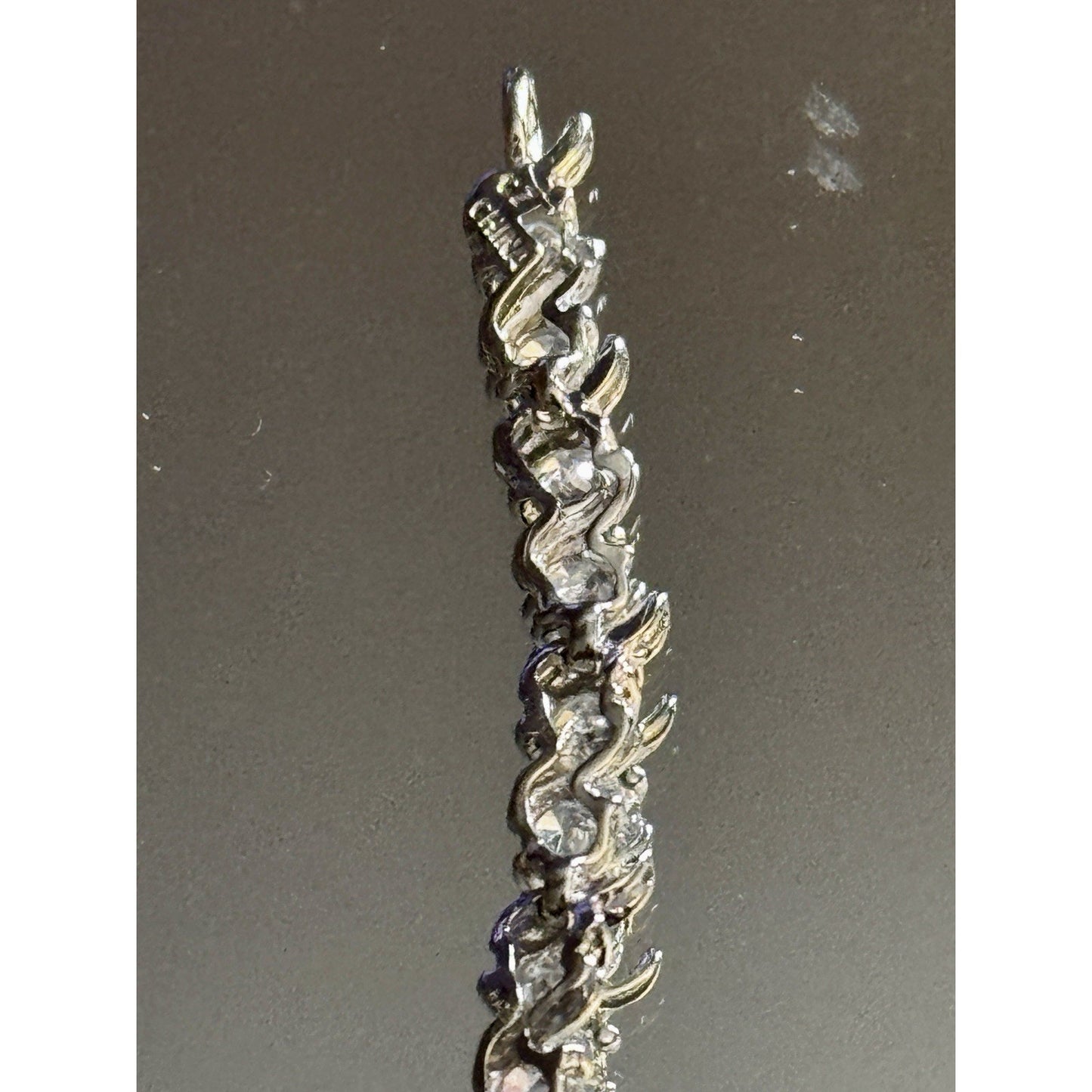 Vintage Sterling Silver CZ Tennis Bracelet 925 Signed 925 CZ 8” Bracelet