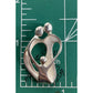 Sterling Silver Mother & Child Pendant 925 Family Love Heart Abstract Vintage