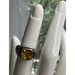 Vintage 925 Citrine Faceted Gemstone Ring Sterling Silver Bezel Setting Size 6
