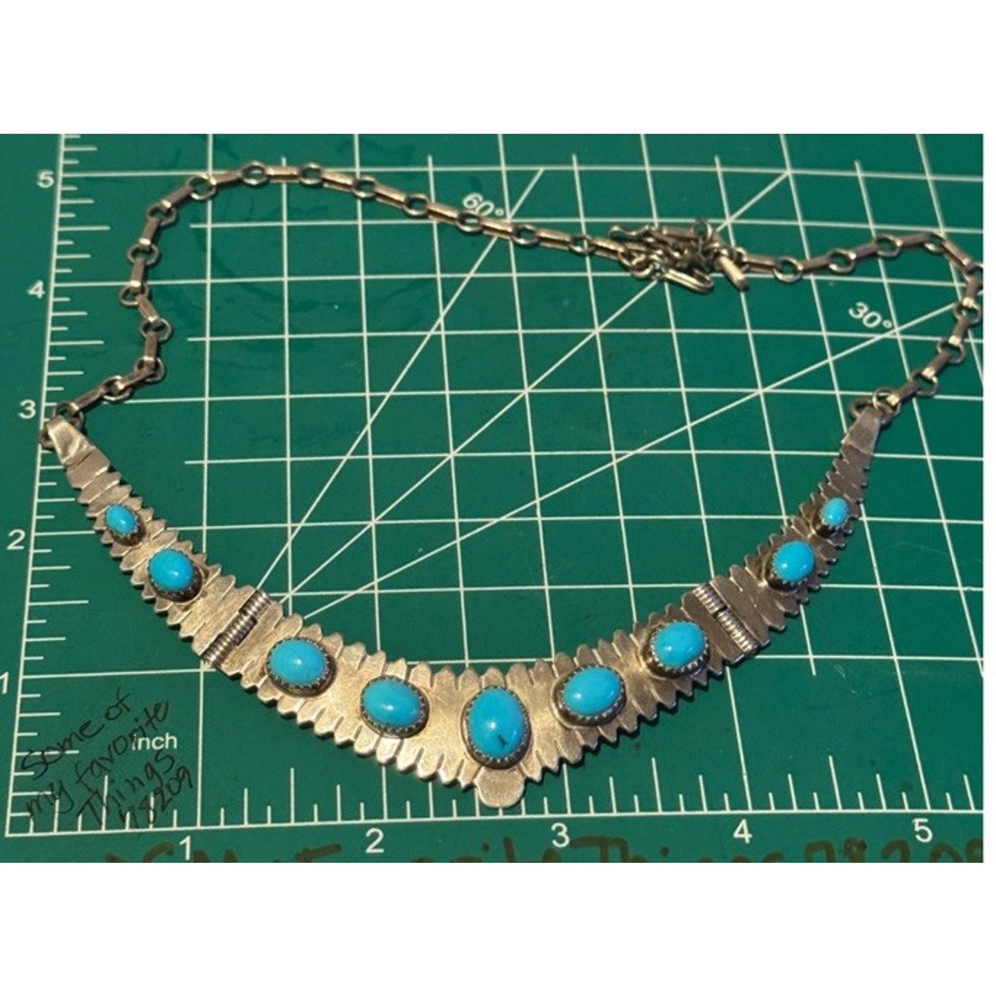 Vintage Sammy Charlie Necklace Sleeping Beauty Turquoise Signed Sterling SC 30.2
