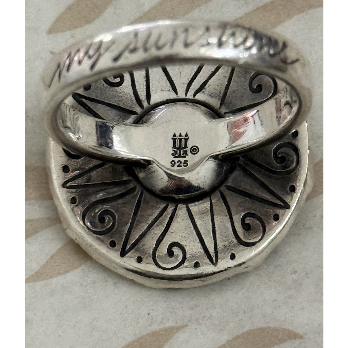 Pre owned James Avery Retired HTF Sterling Silver YOU ARE MY SUNSHINE Sun Ring Size 8.5