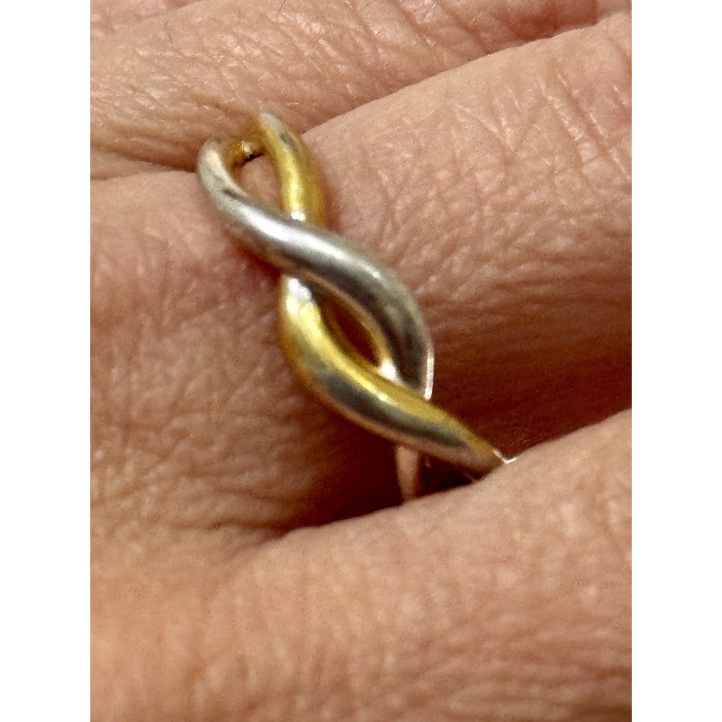 EVRY Jewels Two Tone Infinity Crossover Ring Gold Silver Tone Size 10