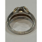Vintage Tiffany & Co Signature Cross Ring 18k Yellow Gold & Sterling 925 Sz 8.5