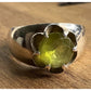Sterling Silver Green Stone Solitaire Ring Size 8.5 Modernist Statement 925
