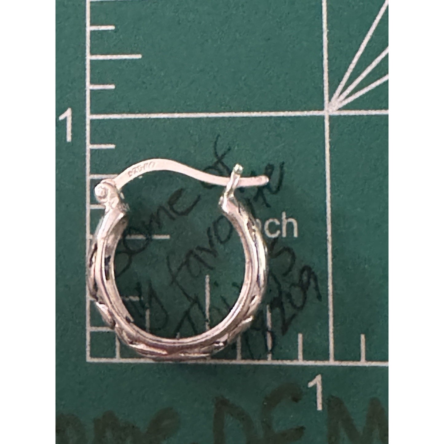Vintage Sterling Silver Vine Hoop Earrings 925 TH Scroll Design Thailand 2.5g