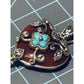 Vintage Barbara Bixby 18K & 925 Sterling Carnelian Turquoise Pearl Heart Pendant