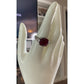 BGE 925 Sterling Silver Ruby Red Cushion Cut Style Ring Size 9