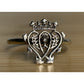 Vintage Sterling Silver Scottish Claddagh Ring Crown Heart Thistle Size 9