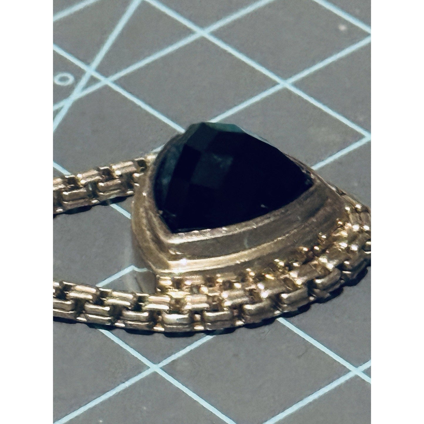 Michael Dawkins 925 Sterling Silver Black Onyx Pendant Enhancer Chain Link 17g