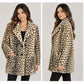 Luxury Pile Faux Fur Leopard Cheetah Print Coat Women’s XS Double Breasted