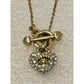 Vintage Juicy Couture Gold Tone Pavé Crystal Crown Heart Toggle 16” Necklace Y2K