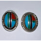 Native American Sterling Silver Inlay Turquoise Earrings RB Richard Begay