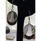 Vintage Alpaca Sterling Silver Mother of Pearl Abalone Inlay Dangle Earrings
