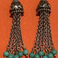 Pre-Owned James Avery Retired Silver Turquoise Tassel Ear Hooks Earrings