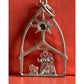 Sterling Silver Nativity Charm CZ Christmas Manger Pendant Vintage