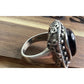 Sterling Silver Carnelian Cabochon Statement Ring India 925 Ring Size 6