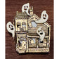AJC Haunted House Ghost Brooch Vintage Halloween Pin Gold Tone 3D WORKS!!