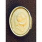 Vintage Hand Carved Shell Cameo Gold Tone Earrings Floral Design Screw Back