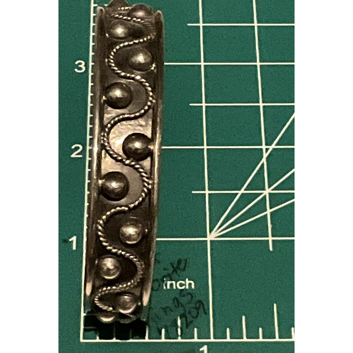 Vintage Taxco Mexico 925 Sterling Silver Cuff Bracelet Beaded Wire Southwestern