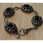 Lucky Brand Gold Tone w/Black Stone Filigree Bracelet 7.5"