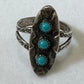 Vintage Sterling Silver Turquoise Ring Fred Harvey Style Size 5.5