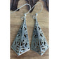Vintage Sterling Silver Open Work Ornate Scroll Vine Hook Dangle Earrings Signed