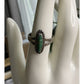 Vintage Navajo Oval Turquoise Sterling Silver Southwestern Style Ring Size 8
