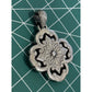 BRIGHTON Bella Capri Reversible Blue Enamel Mosaic Clover Silver Tone Pendant 2”