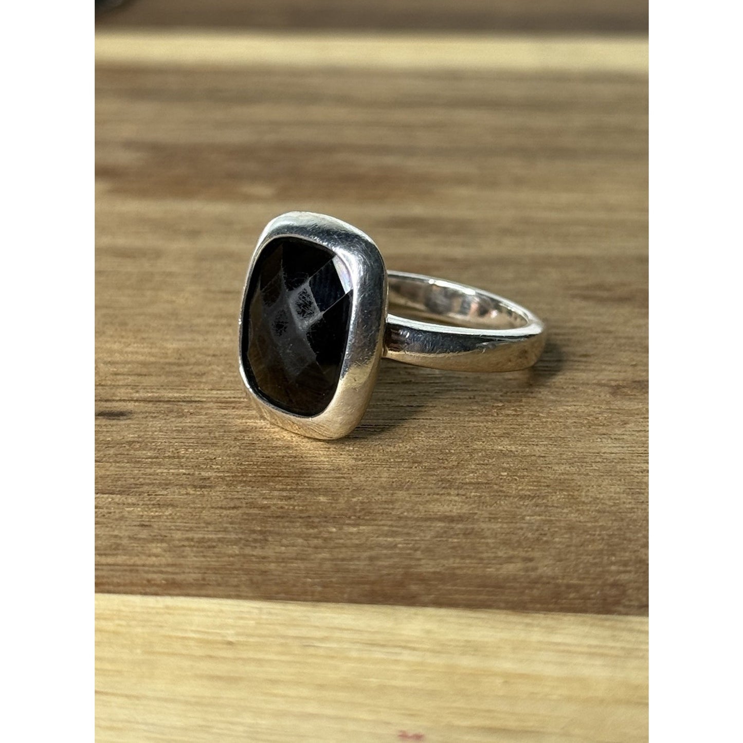 James Avery Retired Sterling Silver/Smokey Quartz Ring Size 7.5