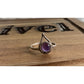 Vintage 925 Sterling Silver Purple Amethyst Cabochon Ring