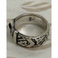 Pre owned James Avery Retired Sterling Silver Floral Belt Buckle Ring Size 8