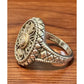 Vintage 925 Sterling Silver & 14K Gold Diamond Filigree Balinese Ring Size 7.5