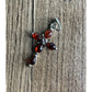 Sterling Silver Red Gem Cross Pendant